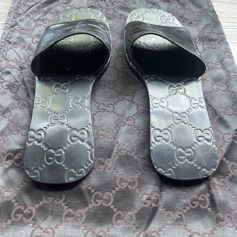 Gucci Black Slide Sandals - Picture 2 of 8